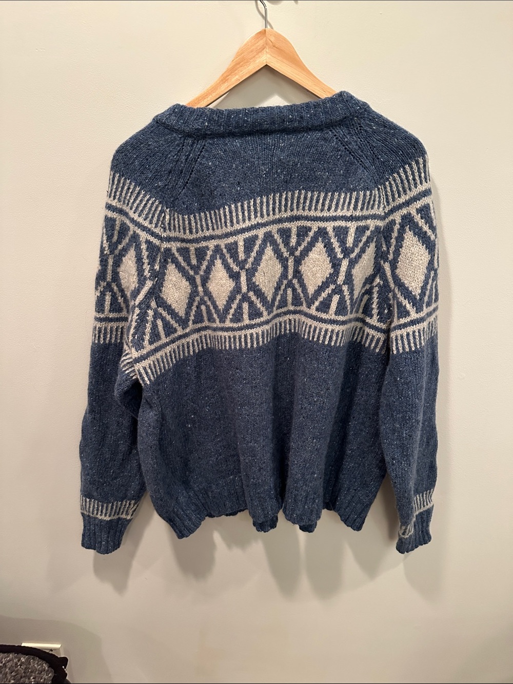 Tuckernuck Blue and Cream Geometric Crewneck Sweater - Picture 2 of 4